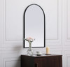 Elegant Decor MR1A2236BLK Metal Frame Arch Mirror 22x36 Inch in Black