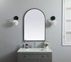 Elegant Decor MR1A2436BLK Metal Frame Arch Mirror 24x36 Inch in Black