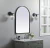 Elegant Decor MR1A2436BLK Metal Frame Arch Mirror 24x36 Inch in Black