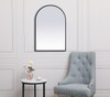 Elegant Decor MR1A2436BLK Metal Frame Arch Mirror 24x36 Inch in Black