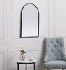 Elegant Decor MR1A2436BLK Metal Frame Arch Mirror 24x36 Inch in Black