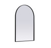 Elegant Decor MR1A2436BLK Metal Frame Arch Mirror 24x36 Inch in Black