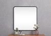 Elegant Decor MR803030BK Soft corner metal square mirror 30x30 inch in Black