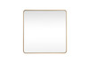 Elegant Decor MR804848BR Soft corner metal square mirror 48x48 inch in Brass