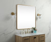 Elegant Decor MR804848BR Soft corner metal square mirror 48x48 inch in Brass