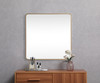 Elegant Decor MR804848BR Soft corner metal square mirror 48x48 inch in Brass