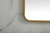 Elegant Decor MR804848BR Soft corner metal square mirror 48x48 inch in Brass