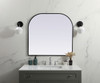 Elegant Decor MR1B3634BLK Metal Frame Arch Mirror 36x34 Inch in Black