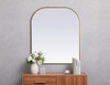 Elegant Decor MR1B3634BRS Metal Frame Arch Mirror 36x34 Inch in Brass