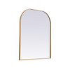 Elegant Decor MR1B3634BRS Metal Frame Arch Mirror 36x34 Inch in Brass