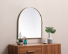 Elegant Decor MR1A3030BRS Metal Frame Arch Mirror 30x30 Inch in Brass