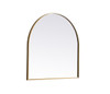 Elegant Decor MR1A3030BRS Metal Frame Arch Mirror 30x30 Inch in Brass