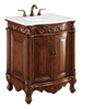 Elegant Kitchen and Bath VF-1007-VW 27 inch Single Bathroom vanity in Brown with ivory white engineered marble Elegant Kitchen and Bath VF-1007-VW 27 inch Single Bathroom vanity in Brown with ivory white engineered marble