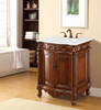 Elegant Kitchen and Bath VF-1007-VW 27 inch Single Bathroom vanity in Brown with ivory white engineered marble
