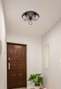 Elegant Lighting 3509F12BK Graham 3 Light Ceiling Lamp in Black