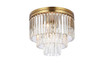 Elegant Lighting 1201F20SG/RC Sydney 20 inch round crystal flush mount in satin gold