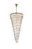 Elegant Lighting 1201SR36SG/RC Sydney 36.5 inch spiral crystal chandelier in satin gold