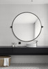 Elegant Décor MR6B24SIL Round pivot mirror 24 inch in silver