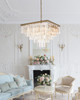Elegant Lighting 1201S34SG/RC Sydney 34 inch square crystal chandelier in satin gold