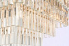 Elegant Lighting 1201S34SG/RC Sydney 34 inch square crystal chandelier in satin gold