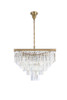 Elegant Lighting 1201S34SG/RC Sydney 34 inch square crystal chandelier in satin gold