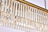 Elegant Lighting 1202D50SG/RC Sydney 50 inch rectangle crystal chandelier in satin gold