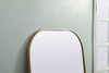 Elegant Decor MR1B3572BRS Metal Frame Arch Full Length Mirror 35x72 Inch in Brass