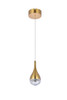 Elegant Lighting 3801D4SG Amherst 5 inch LED pendant in satin gold