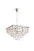 Elegant Lighting 1201S34PN/RC Sydney 34 inch square crystal chandelier in polished nickel