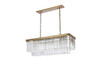 Elegant Lighting 1202D40SG/RC Sydney 40 inch rectangle crystal chandelier in satin gold
