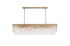 Elegant Lighting 1202D60SG/RC Sydney 60 inch rectangle crystal chandelier in satin gold Elegant Lighting 1202D60SG/RC Sydney 60 inch rectangle crystal chandelier in satin gold