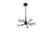 Elegant Lighting 3509D24BK Graham 8 Light Pendant in Black