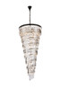 Elegant Lighting 1201SR30MB/RC Sydney 30 inch spiral crystal chandelier in matte black