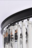 Elegant Lighting 1201SR30MB/RC Sydney 30 inch spiral crystal chandelier in matte black