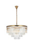 Elegant Lighting 1201D32SG/RC Sydney 32 inch round crystal chandelier in satin gold