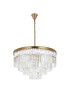 Elegant Lighting 1201D32SG/RC Sydney 32 inch round crystal chandelier in satin gold