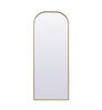 Elegant Decor MR1B2874BRS Metal Frame Arch Full Length Mirror 28x74 Inch in Brass