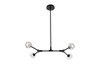 Elegant Lighting 3508D30BK Zayne 4 Light Pendant in Black