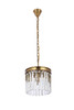 Elegant Lighting 1208D12SG/RC Sydney 12 inch round crystal pendant in satin gold