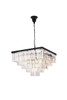 Elegant Lighting 1201S34MB/RC Sydney 34 inch square crystal chandelier in matte black
