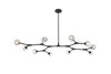 Elegant Lighting 3508D56BK Zayne 10 Light Pendant in Black