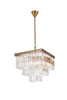 Elegant Lighting 1201S22SG/RC Sydney 21.5 inch square crystal chandelier in satin gold