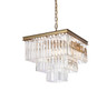 Elegant Lighting 1201S22SG/RC Sydney 21.5 inch square crystal chandelier in satin gold