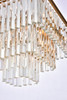 Elegant Lighting 1201S22SG/RC Sydney 21.5 inch square crystal chandelier in satin gold