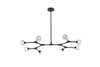 Elegant Lighting 3508D45BK Zayne 8 Light Pendant in Black