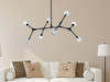 Elegant Lighting 3508D45BK Zayne 8 Light Pendant in Black