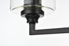 Living District LD7315W23BLK Mayson 3 light Black and Clear Bath Sconce