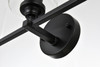 Living District LD7315W23BLK Mayson 3 light Black and Clear Bath Sconce