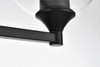Living District LD7308W25BLK Foster 3 light Black and Clear Bath Sconce