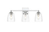 Living District LD7307W24CH Gianni 3 light Chrome and Clear Bath Sconce